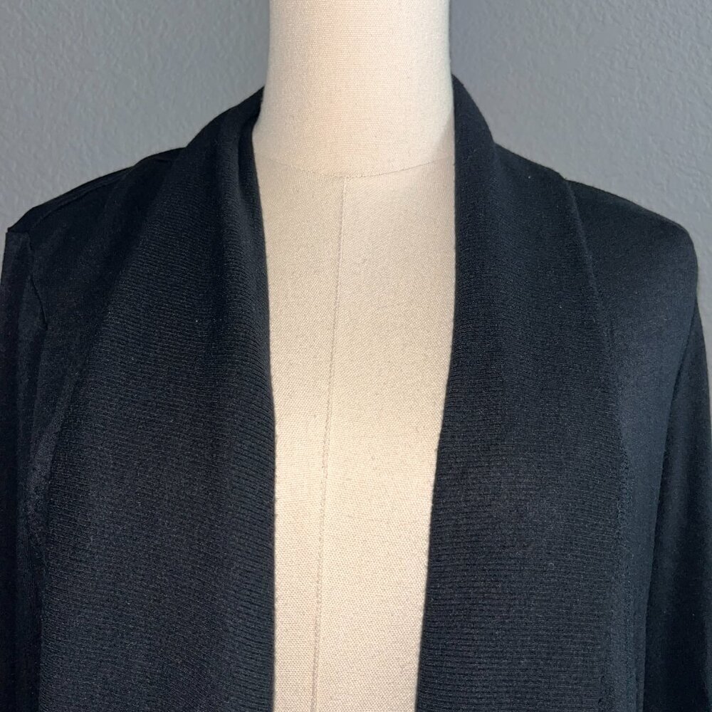 ATHLETA BLACK OPEN FRONT CARDIGAN STRETCHY KNIT COZY LIKE NEW SIZE - SMALL TALL - Picture 2 of 12